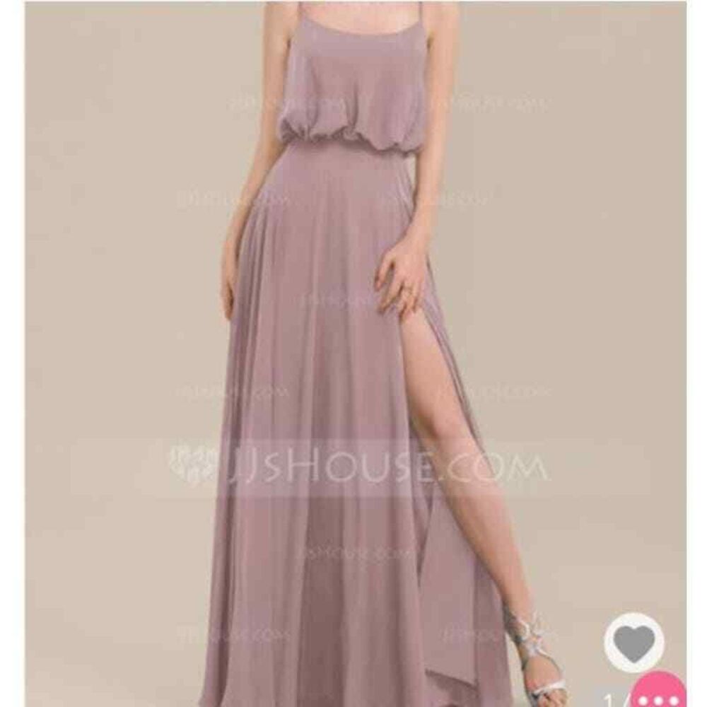 JJ's House Chiffon Dress Floor-Length Purple Size 6 NWT